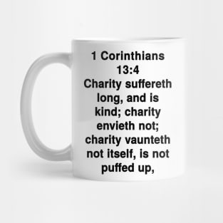 1 Corinthians 13:4  King James Version (KJV) Bible Verse Typography Mug